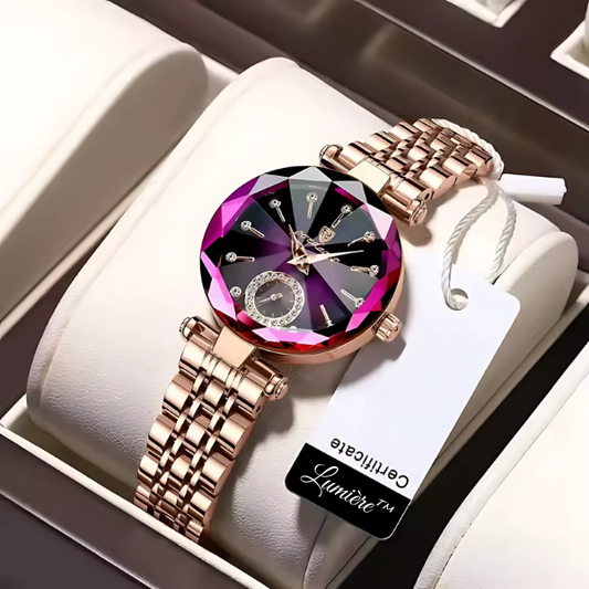 Lumière™ - Elegante Reloj De Cuarzo Con Diamantes Para Mujer
