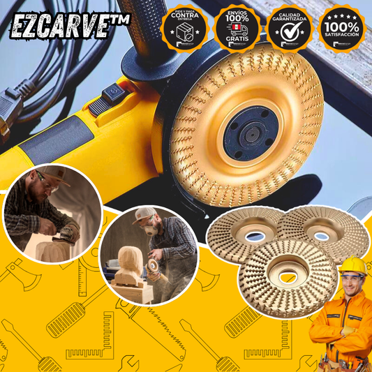 EzCarve - Transforma tu Amoladora en un Moldeador de Madera Profesional (Kit x3 Discos)