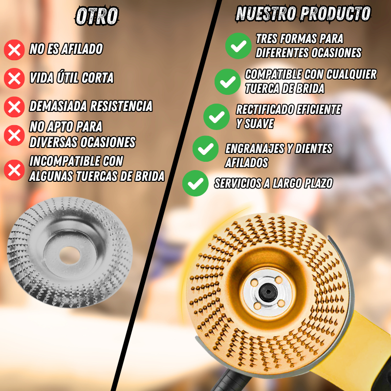EzCarve - Transforma tu Amoladora en un Moldeador de Madera Profesional (Kit x3 Discos)