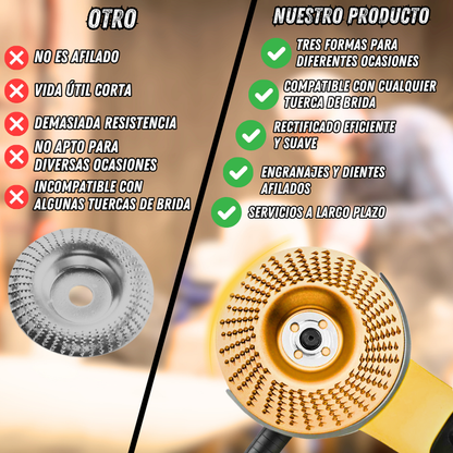 EzCarve - Transforma tu Amoladora en un Moldeador de Madera Profesional (Kit x3 Discos)