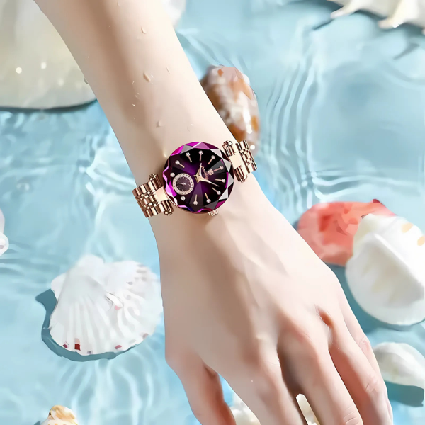 Lumière™ - Elegante Reloj De Cuarzo Con Diamantes Para Mujer