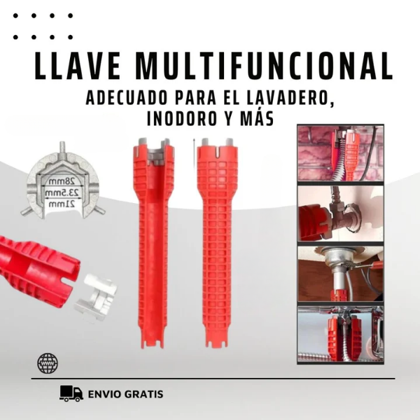 MultiFixKey™ - Llave Multifuncional 8 En 1 para Gasfitería