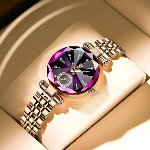 Lumière™ - Elegante Reloj De Cuarzo Con Diamantes Para Mujer