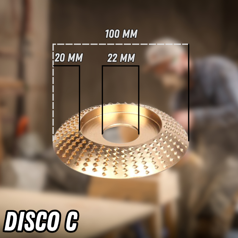 EzCarve - Transforma tu Amoladora en un Moldeador de Madera Profesional (Kit x3 Discos)