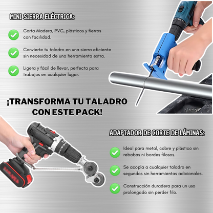 DrillPower™ - Pack de Herramientas de Corte para Taladro