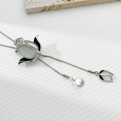 Collar ajustable de perlas rosas🌹