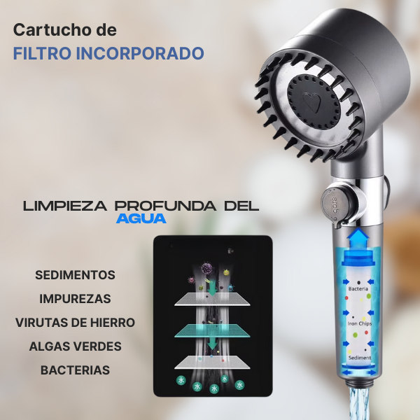 AquaSpa™ Poderoso cabezal de ducha con 3 modos de rociado