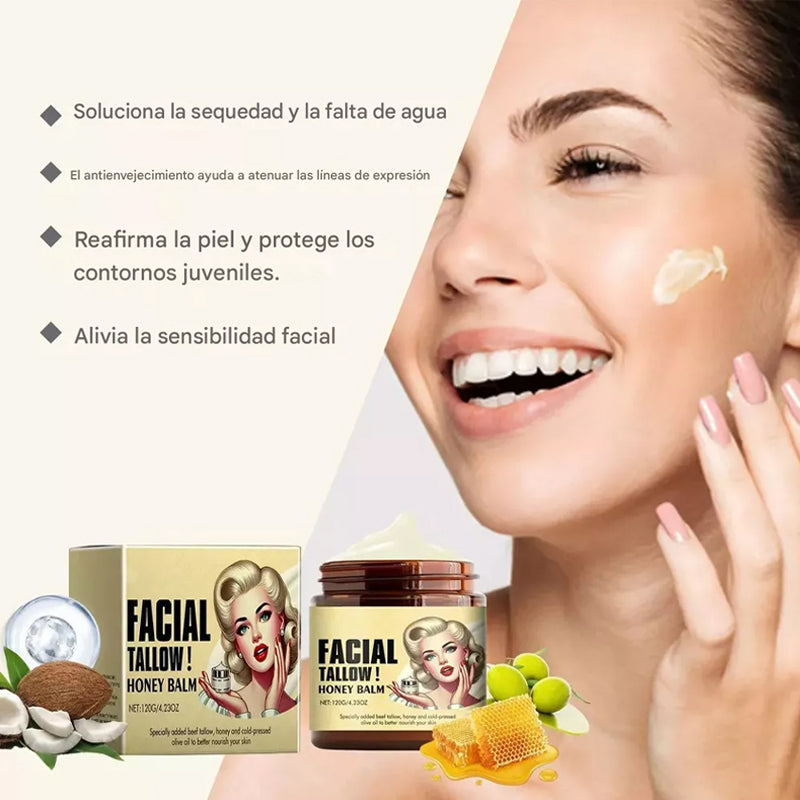 Bálsamo Facial Hidratante De Sebo De Res y Miel